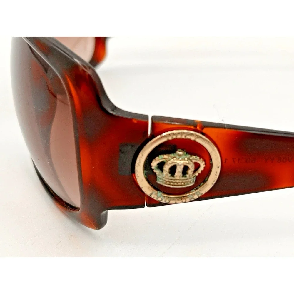 Juicy Couture No Drama Sunglasses Brown Tortoise Gradient Lens Gold Crown Logo